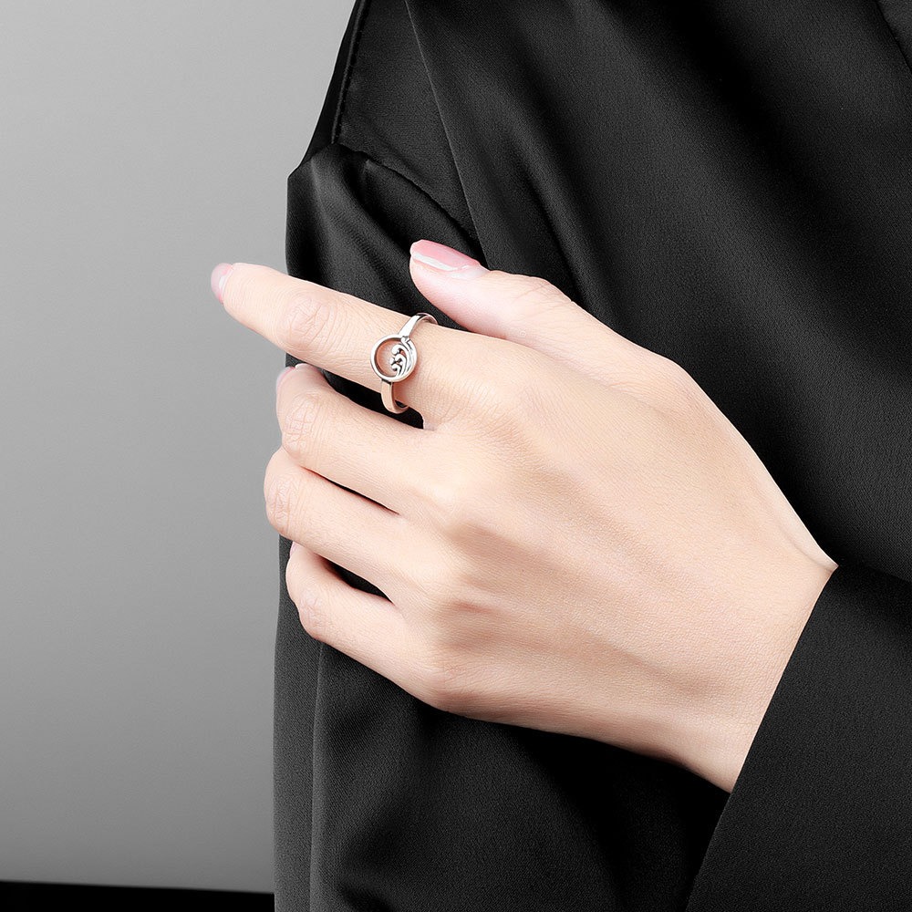 S925 sterling silver ring opening adjustable couple ring - Image 5