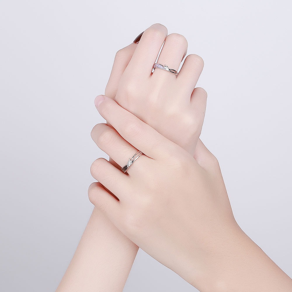 S925 sterling silver ring opening adjustable unicorn couple ring - Image 6