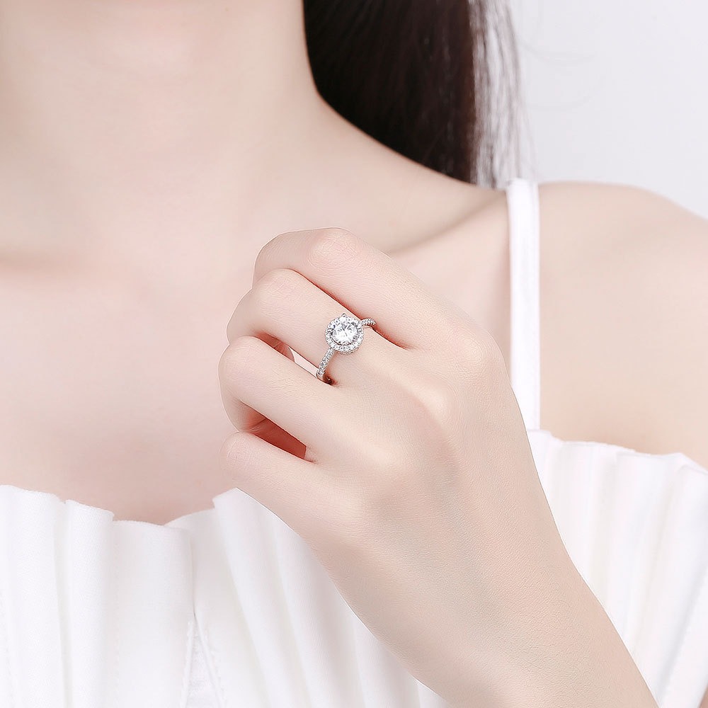 S925 sterling silver ring GRA moissanite ring for women - Image 4