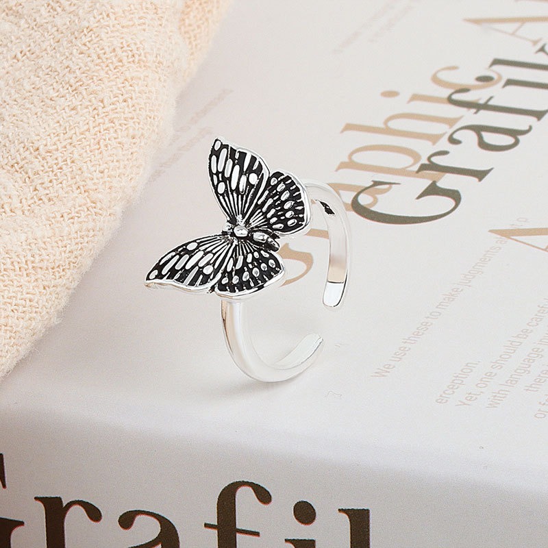 S925 Sterling Silver Ring Opening Adjustable Butterfly Ring for Women - Image 4