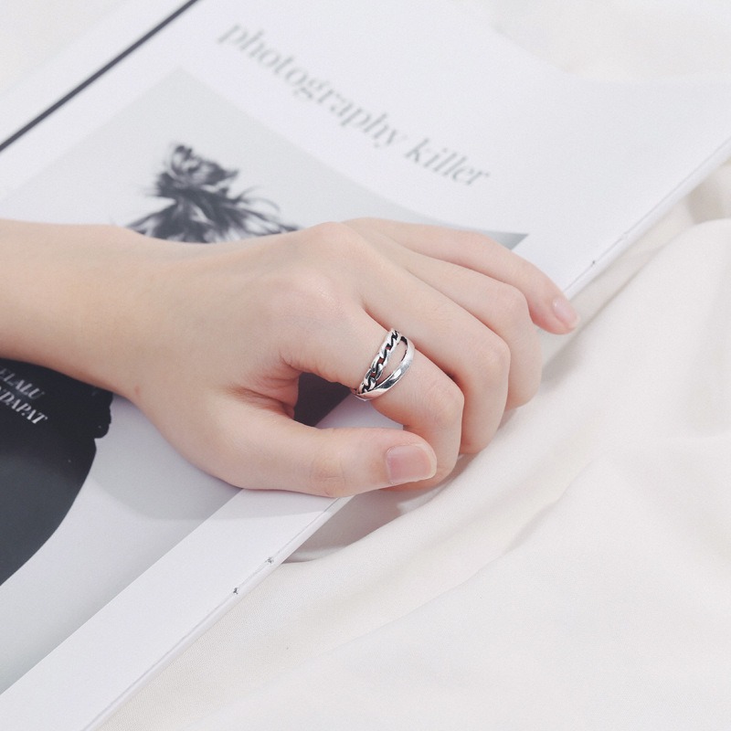 S925 sterling silver ring opening adjustable women's ring - Image 5