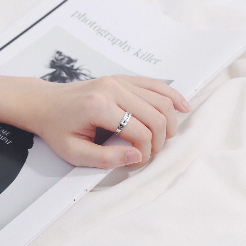 S925 sterling silver ring opening adjustable women's ring - Image 5