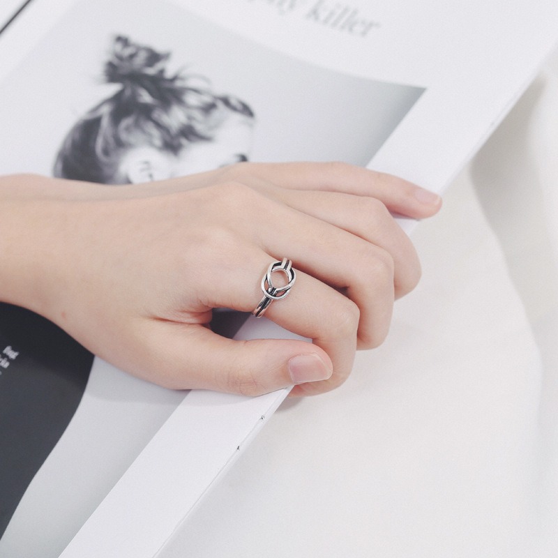 S925 sterling silver ring opening adjustable women's ring - Image 5