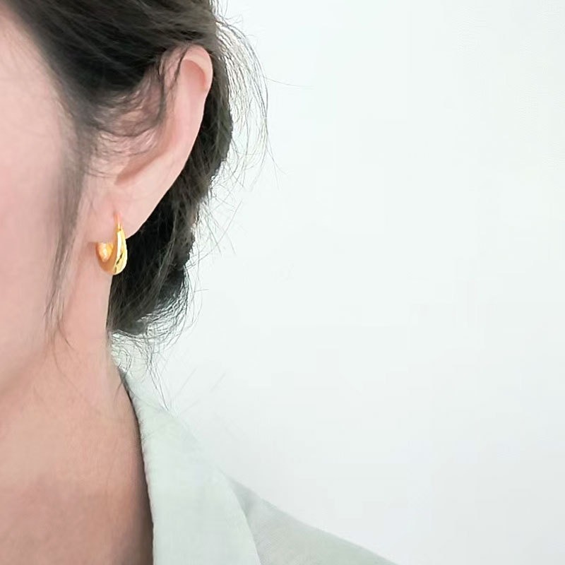 S925 sterling silver stud earrings U-shaped earrings - Image 4