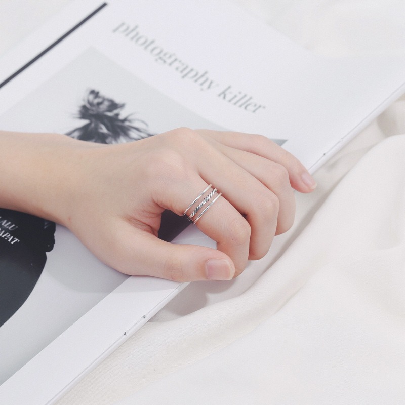 S925 sterling silver ring opening adjustable vintage women's ring - Image 5