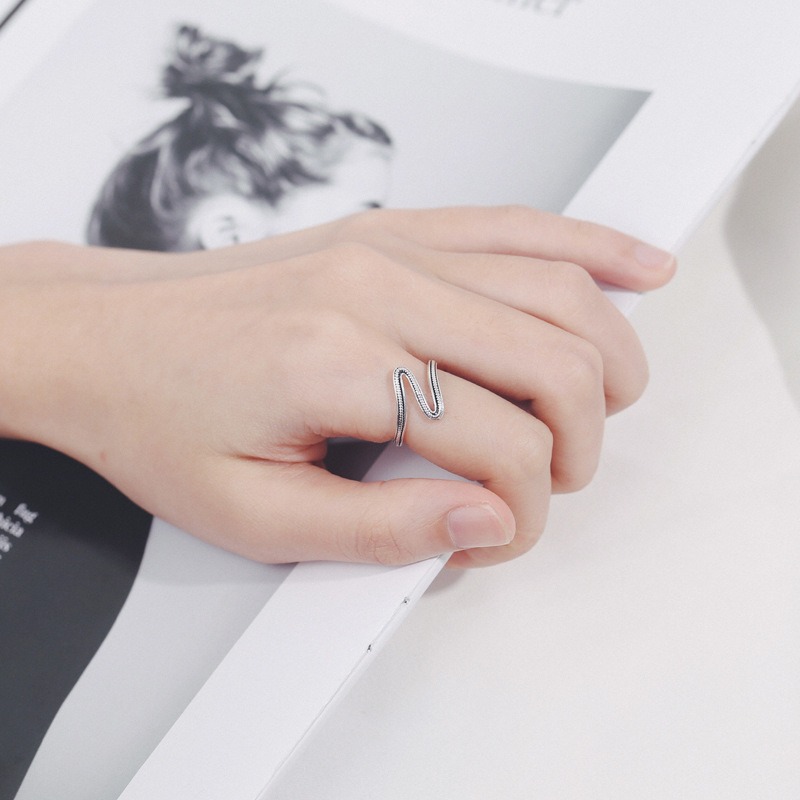 S925 Sterling Silver Ring Opening Adjustable Snake Lady Ring - Image 5