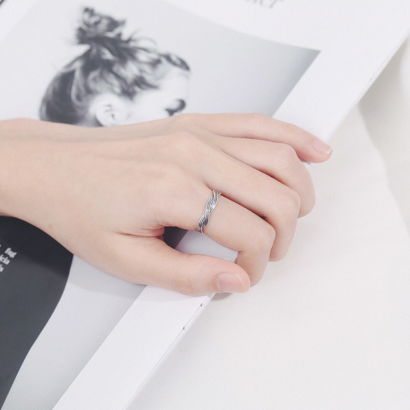 S925 sterling silver ring opening adjustable women's ring - Image 5