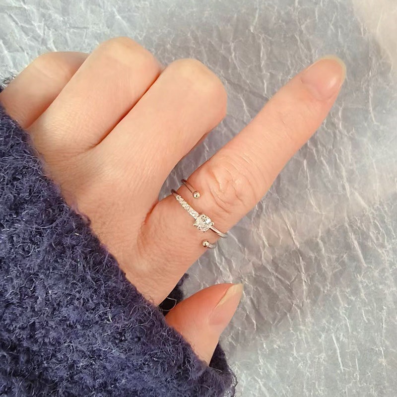 S925 sterling silver ring opening adjustable women's ring - Image 5