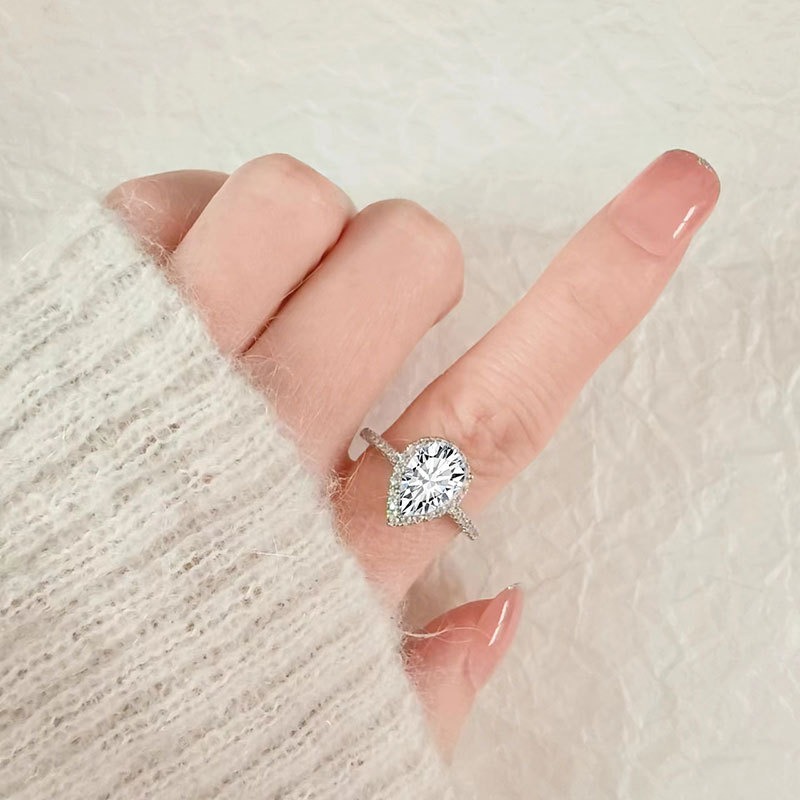 S925 Sterling Silver Ring Oval Zircon Ring for Women - Image 4