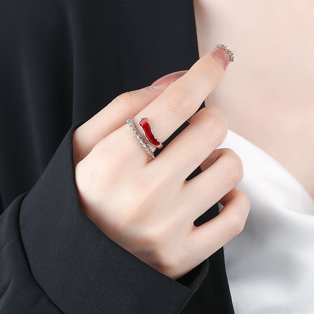 S925 sterling silver ring opening adjustable women's ring - Image 5