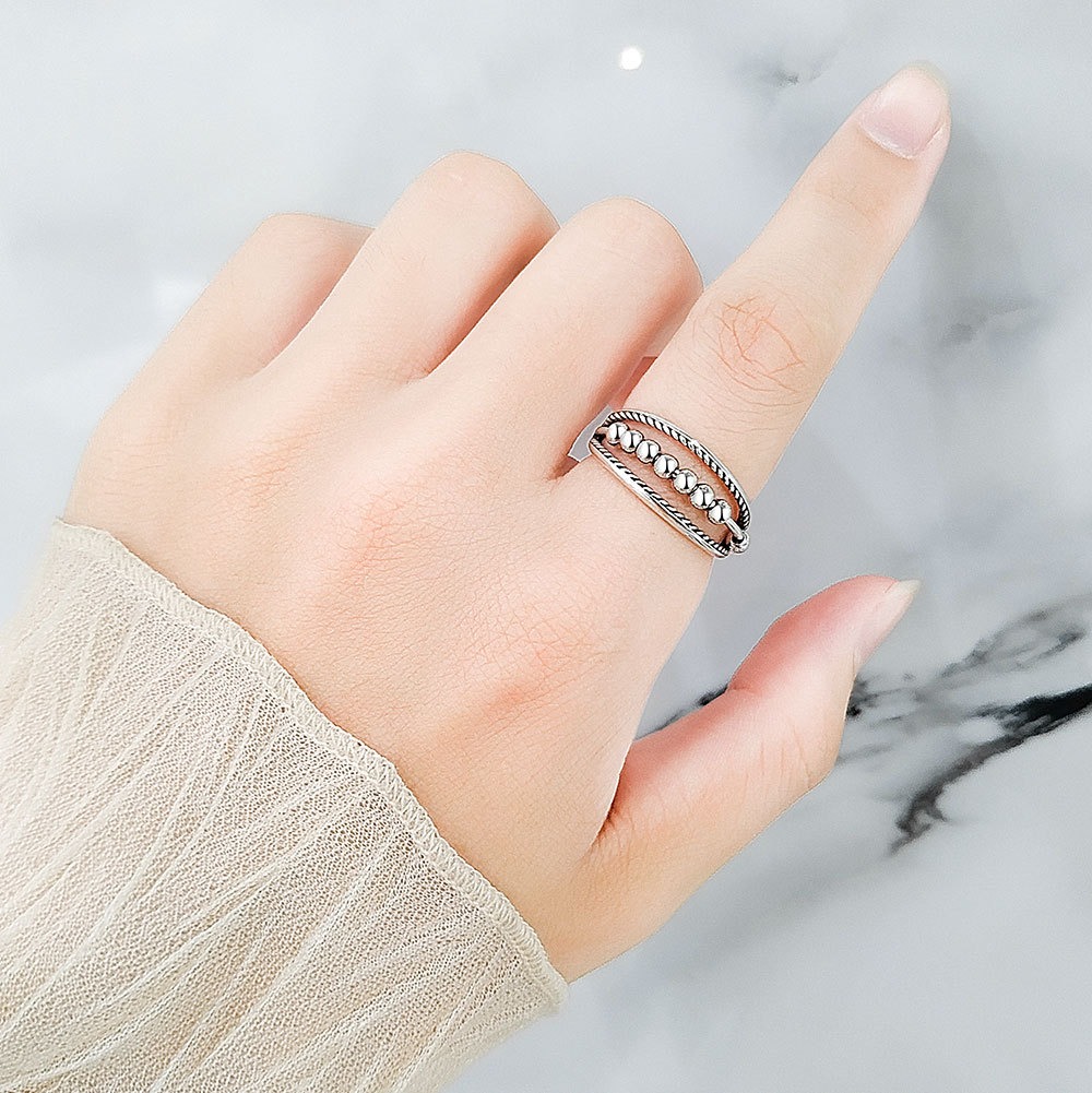 S925 sterling silver ring opening adjustable women's ring - Image 5