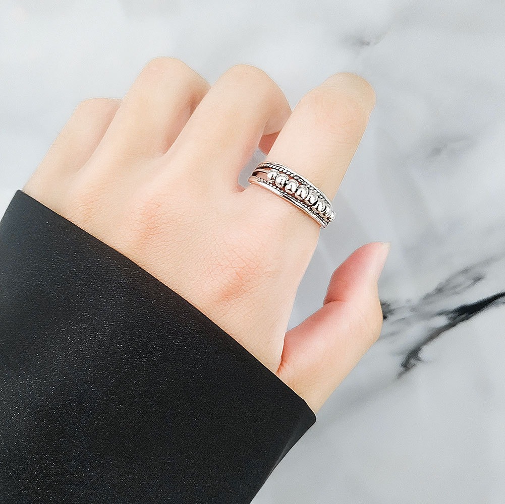 S925 sterling silver ring opening adjustable women's ring - Image 5