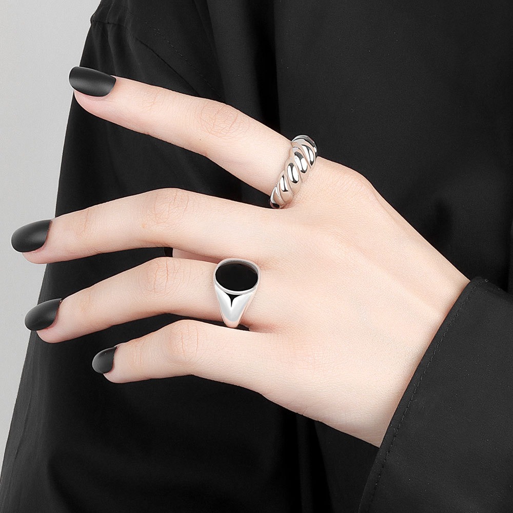 S925 sterling silver ring opening adjustable thread twist women's ring - Image 5