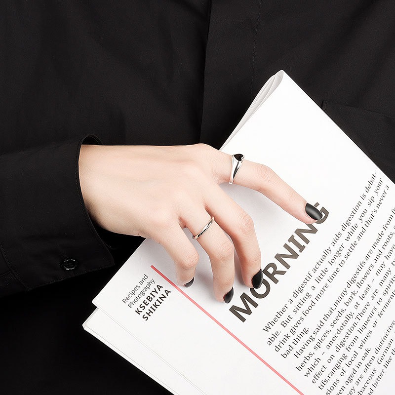 S925 sterling silver ring opening adjustable women's ring - Image 5