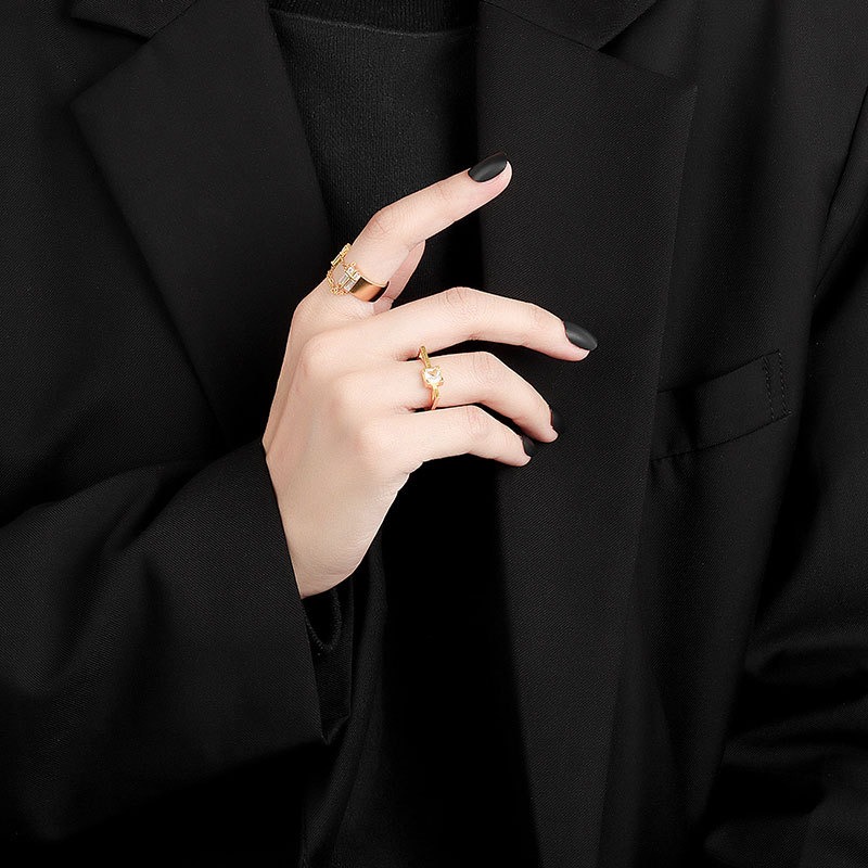 S925 sterling silver ring opening adjustable women's ring - Image 5