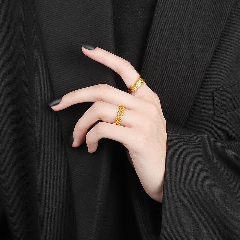 S925 sterling silver ring opening adjustable women's ring style - Image 5