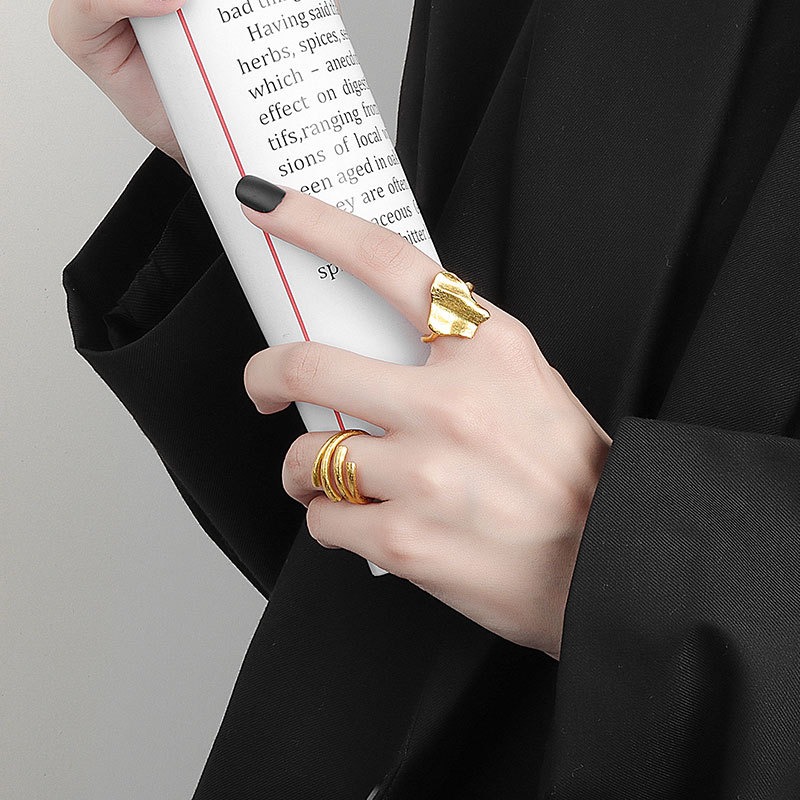 S925 sterling silver ring opening adjustable women's ring style - Image 5