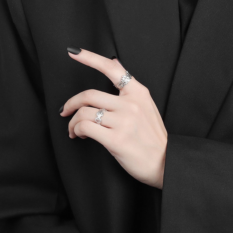S925 sterling silver ring opening adjustable women's ring style - Image 5