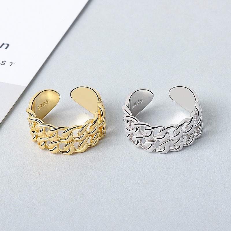 S925 sterling silver ring opening adjustable women's ring style - Image 5