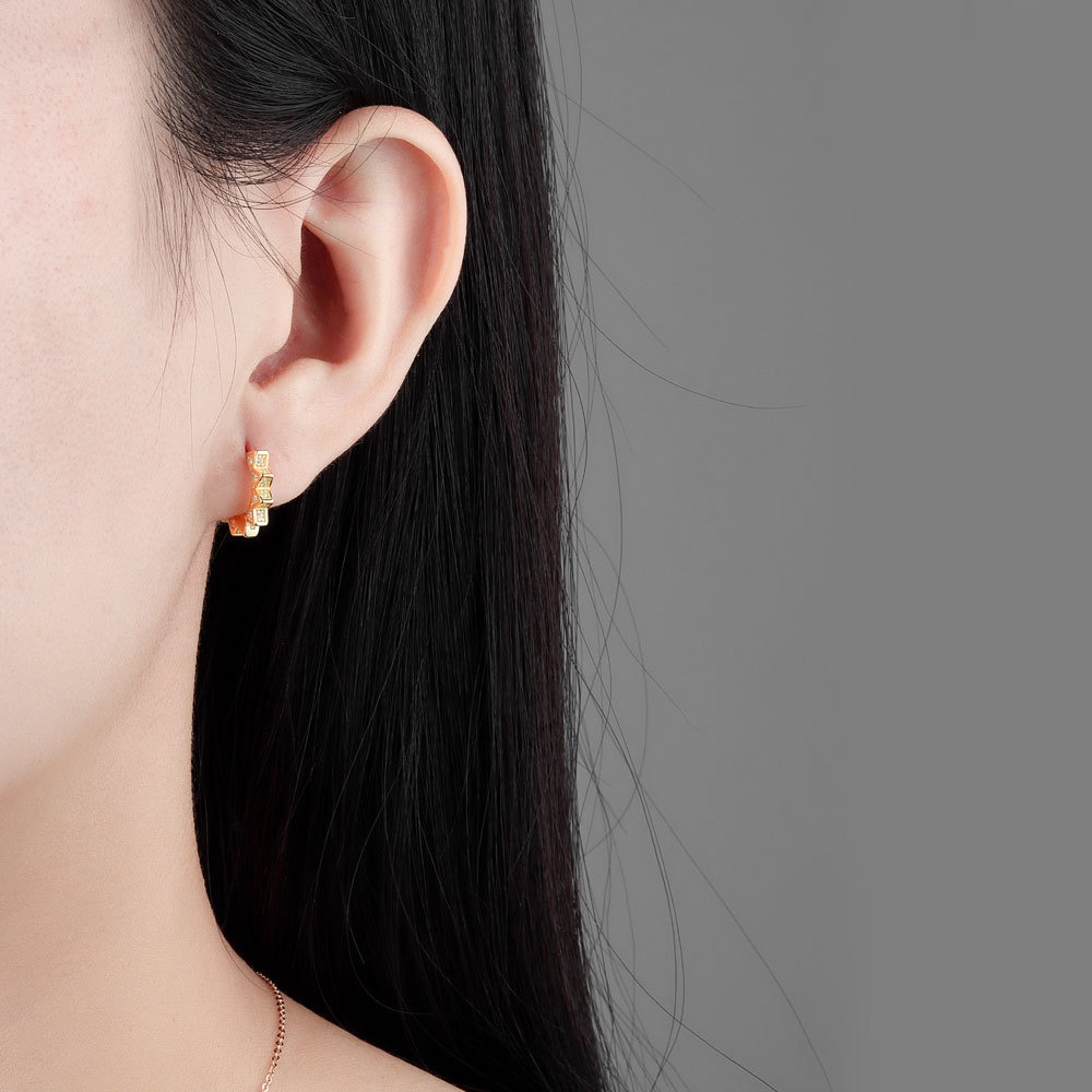 S925 sterling silver stud earrings geometric earrings - Image 6