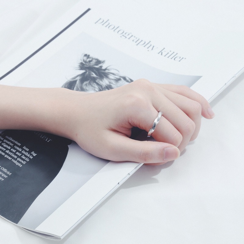 S925 sterling silver ring opening adjustable women's ring style - Image 5