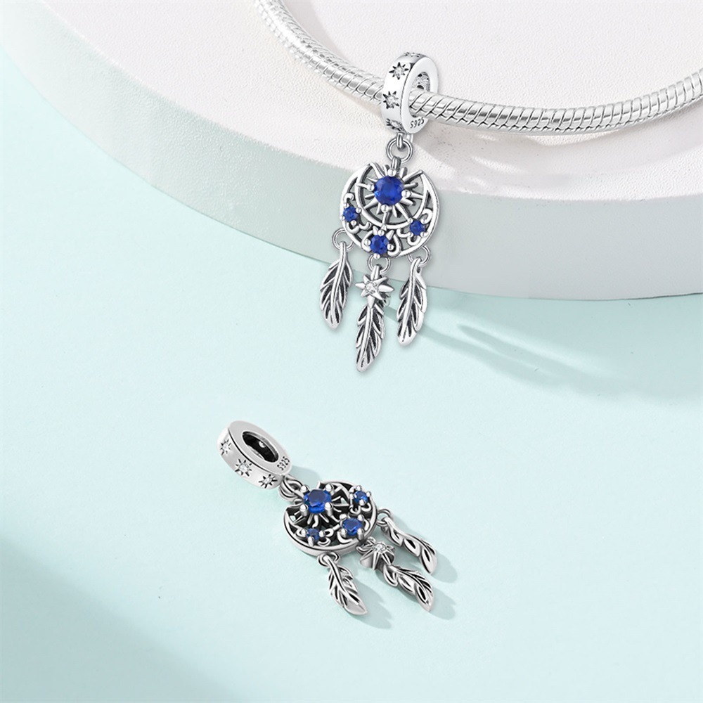 S925 sterling silver beaded dreamcatcher flower bracelet accessory - Image 5