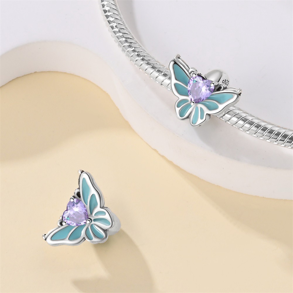 S925 Sterling Silver Beaded DIY Butterfly Bracelet Accessories - Image 5