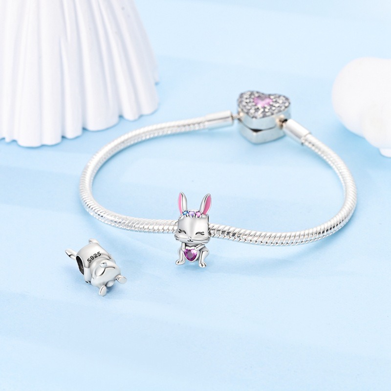 S925 Sterling Silver Beaded DIY Bunny Bracelet Accessories - Image 5