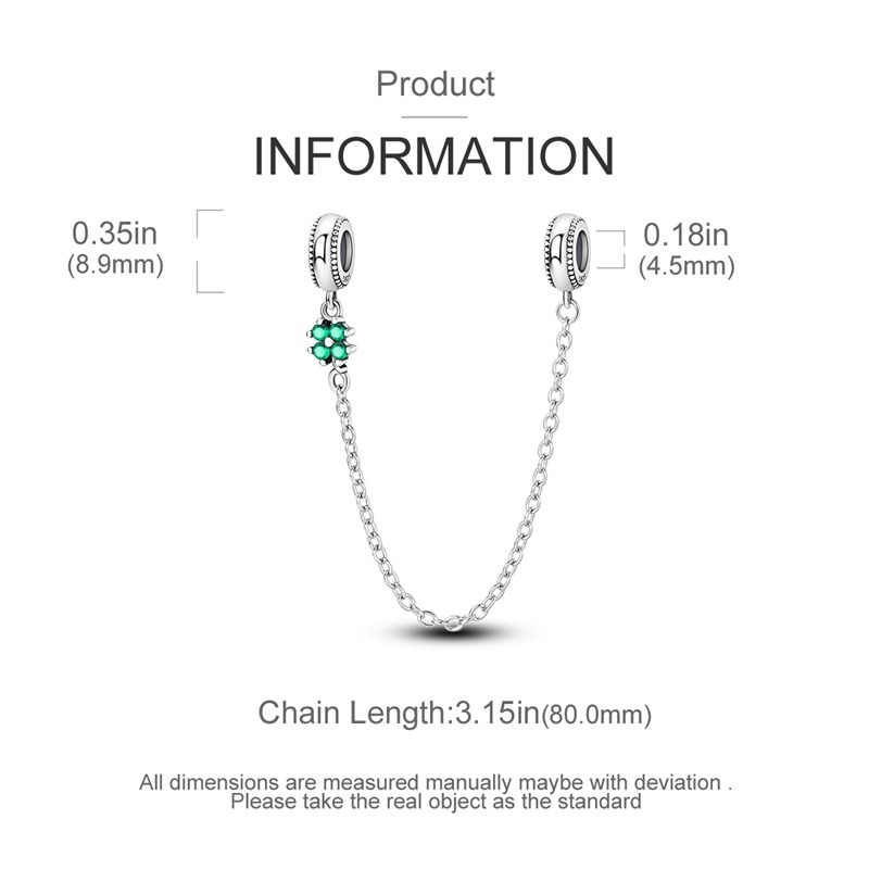 S925 Sterling Silver Beaded DIY Lucky Clover Bracelet Accessories - Image 5