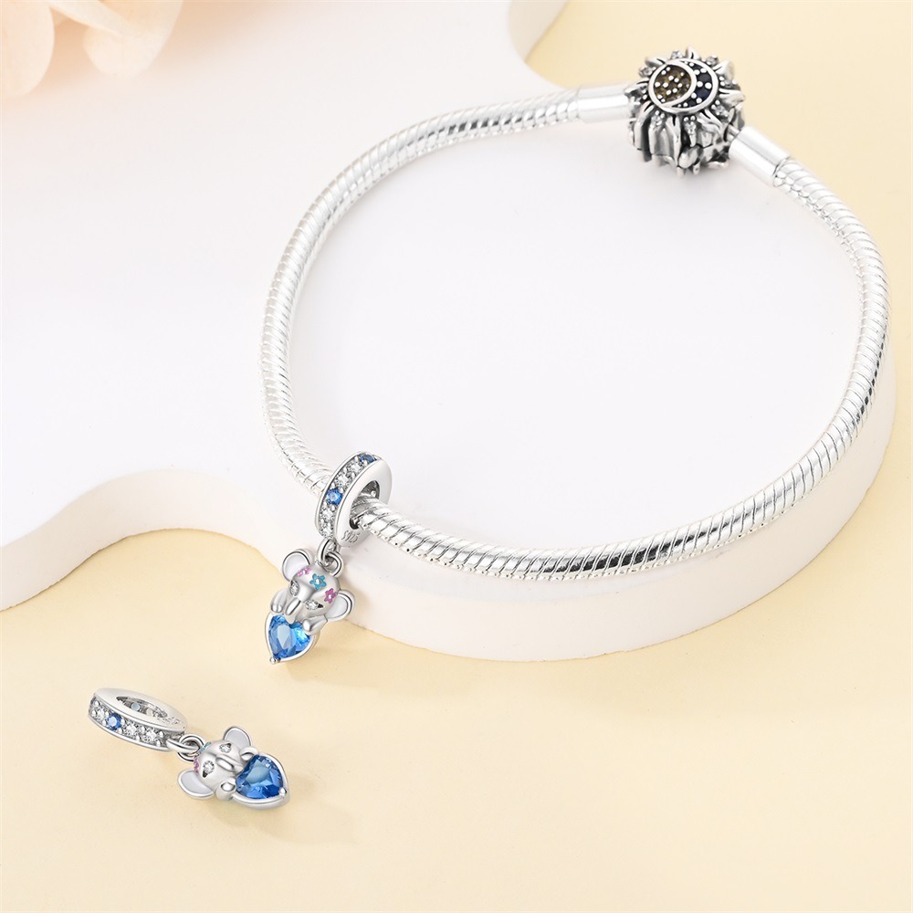 S925 Sterling Silver Beaded DIY Cartoon Elephant Bracelet Accessories - Image 5