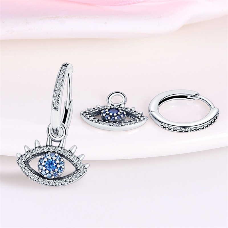 S925 Sterling Silver Stud Earrings Devil's Eye Earrings - Image 5
