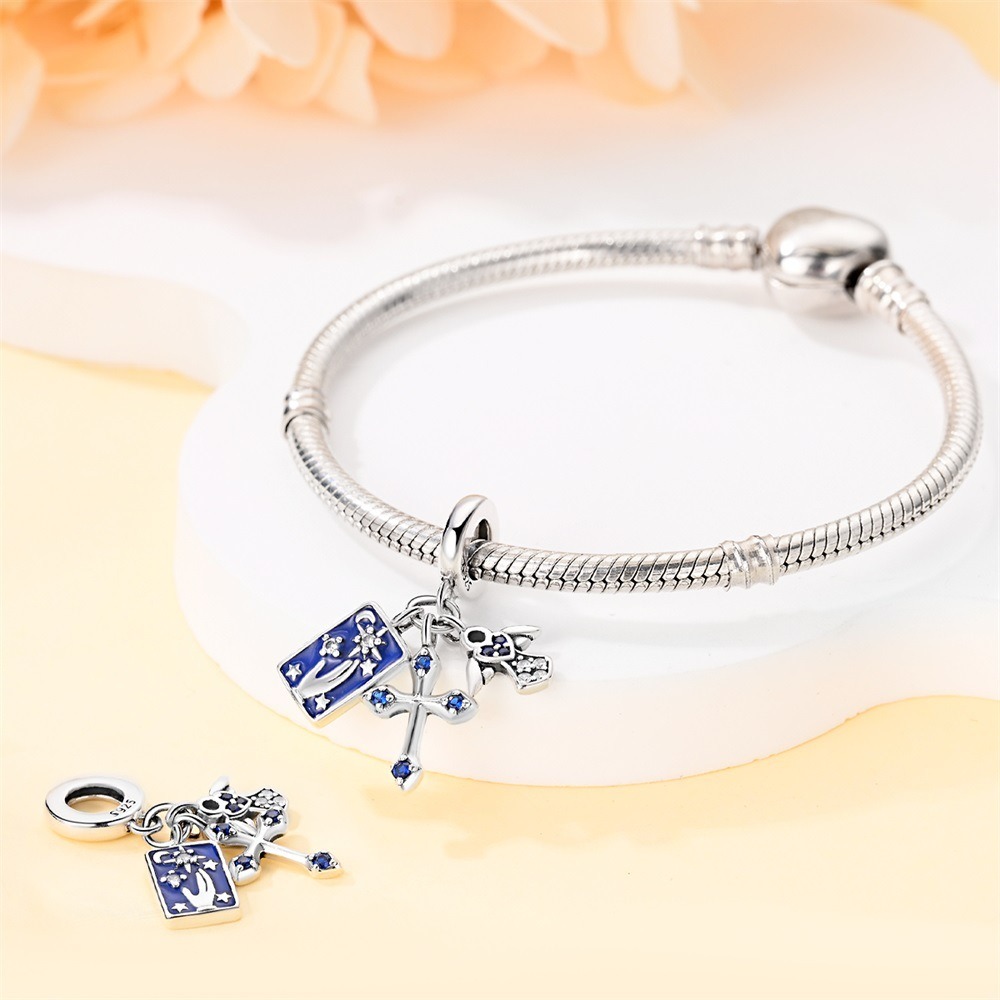 S925 Sterling Silver Beaded DIY Tarot Card Bracelet Accessories - Image 5