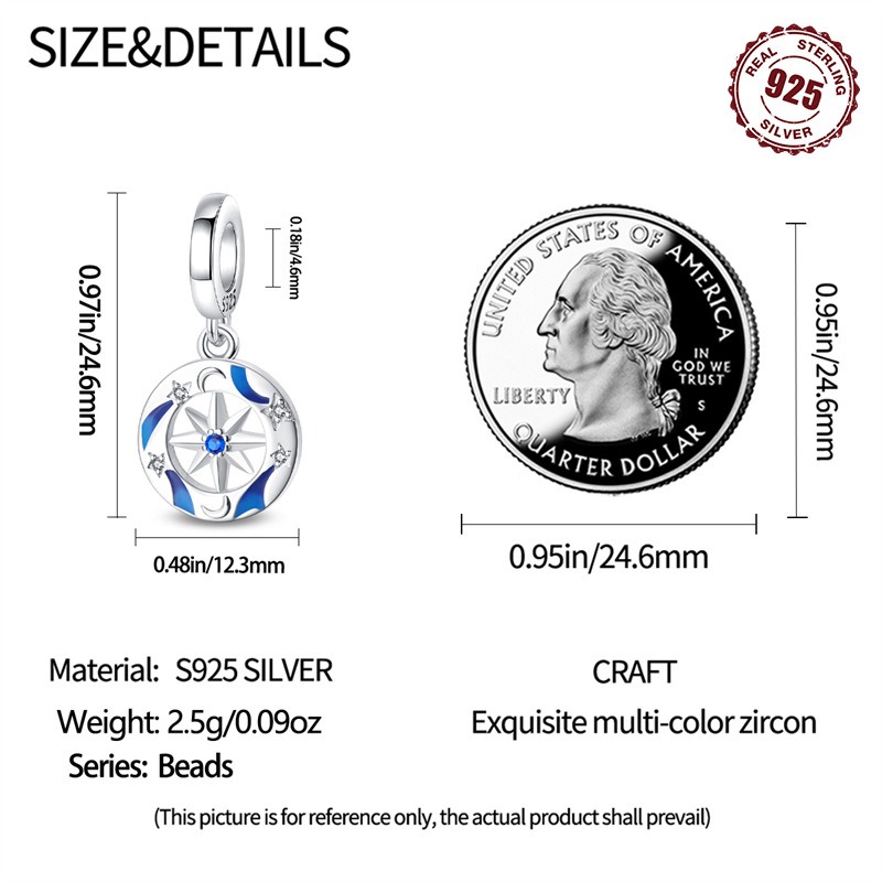 S925 sterling silver beaded DIY seven-pointed star bracelet accessories - Image 5