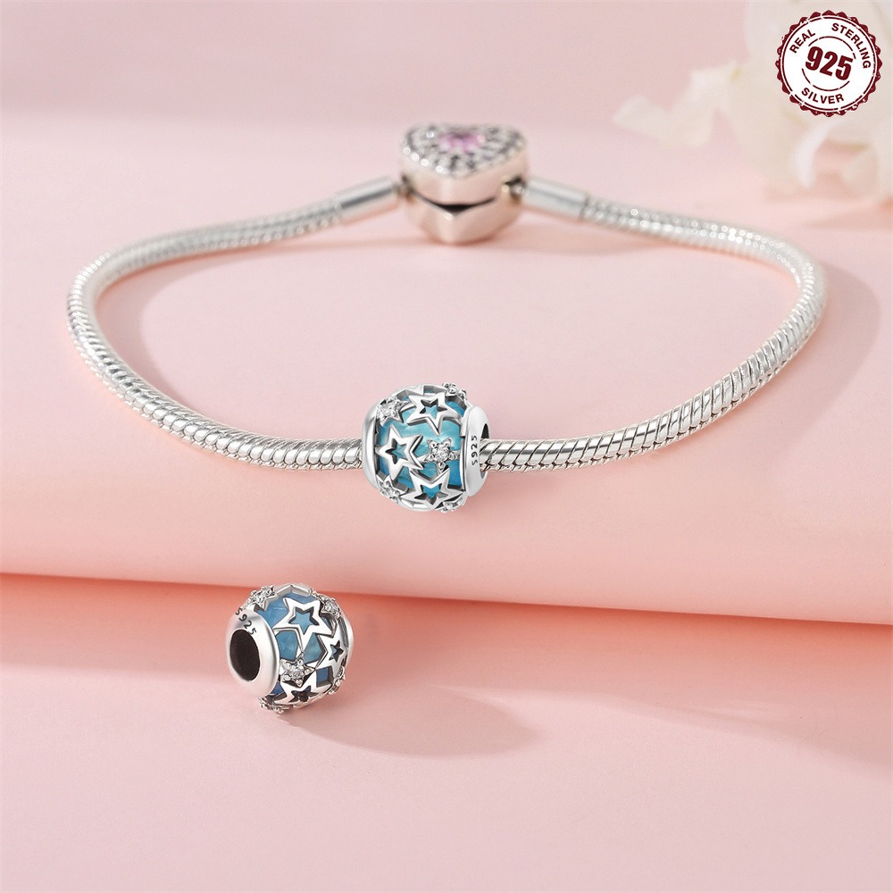 S925 sterling silver beaded DIY starlight bead bracelet accessories - Image 5