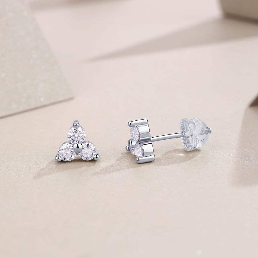 3mm D Color Moissanite S925 Sterling Silver Earrings - Image 4