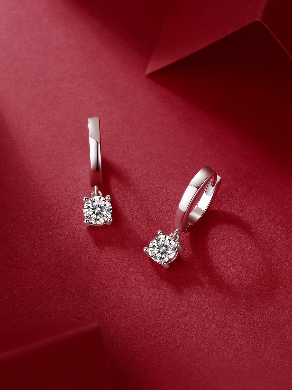 0.1CT Moissanite S925 Sterling Silver Earrings - Image 4