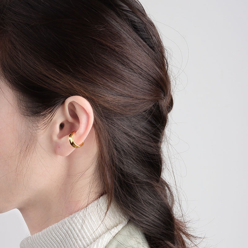 S925 sterling silver stud earrings irregular ear clips - Image 5