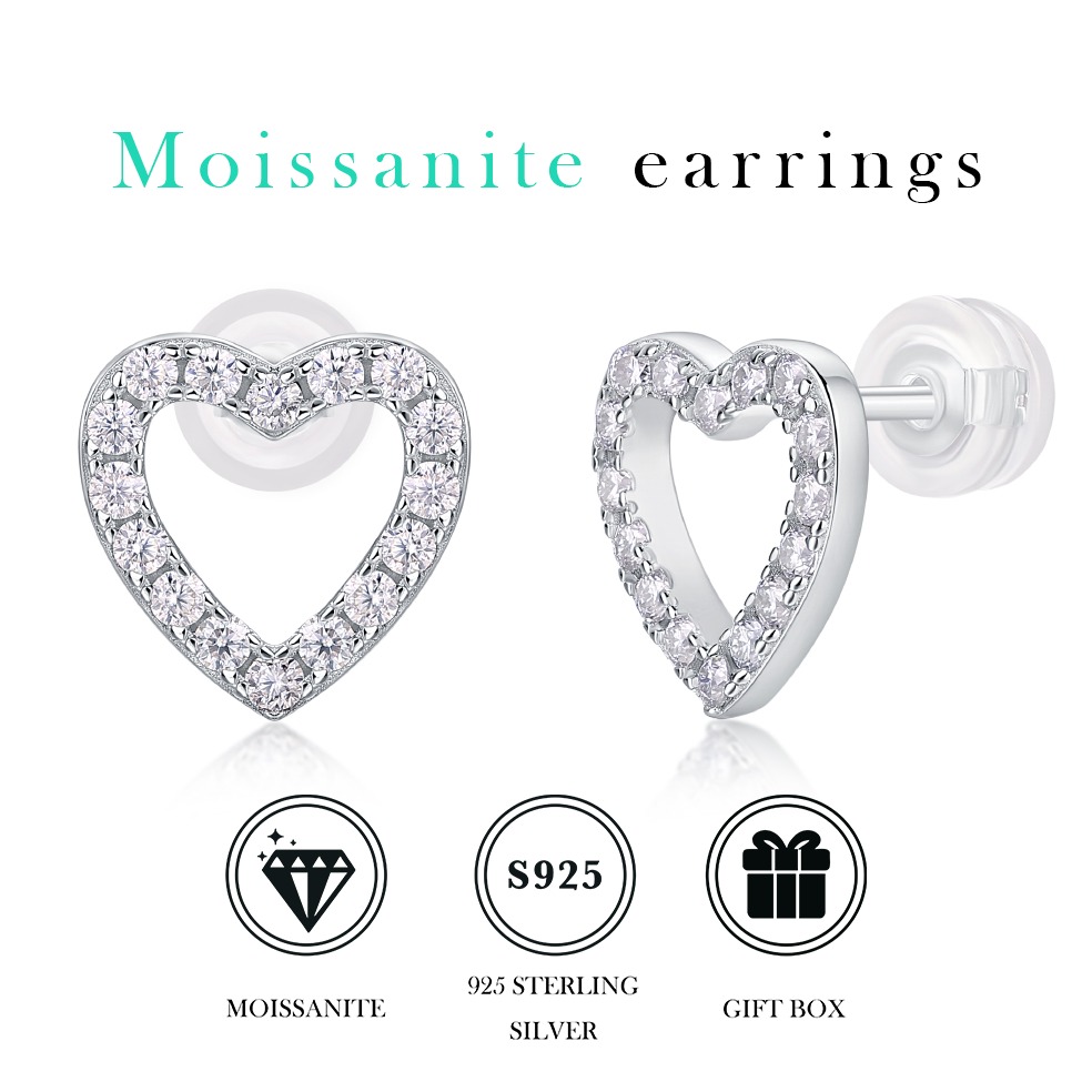 Moissanite S925 sterling silver earrings - Image 3