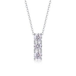 moissanite pendant necklace 0.5 carat in silver jewelry  moissanite diamond necklace