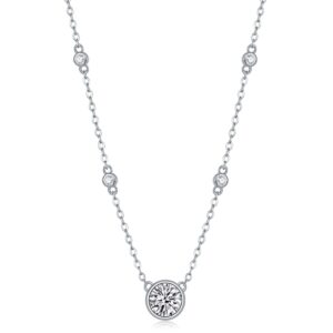 Moissanite Diamond Pendant Real 925 Sterling Silver Charm