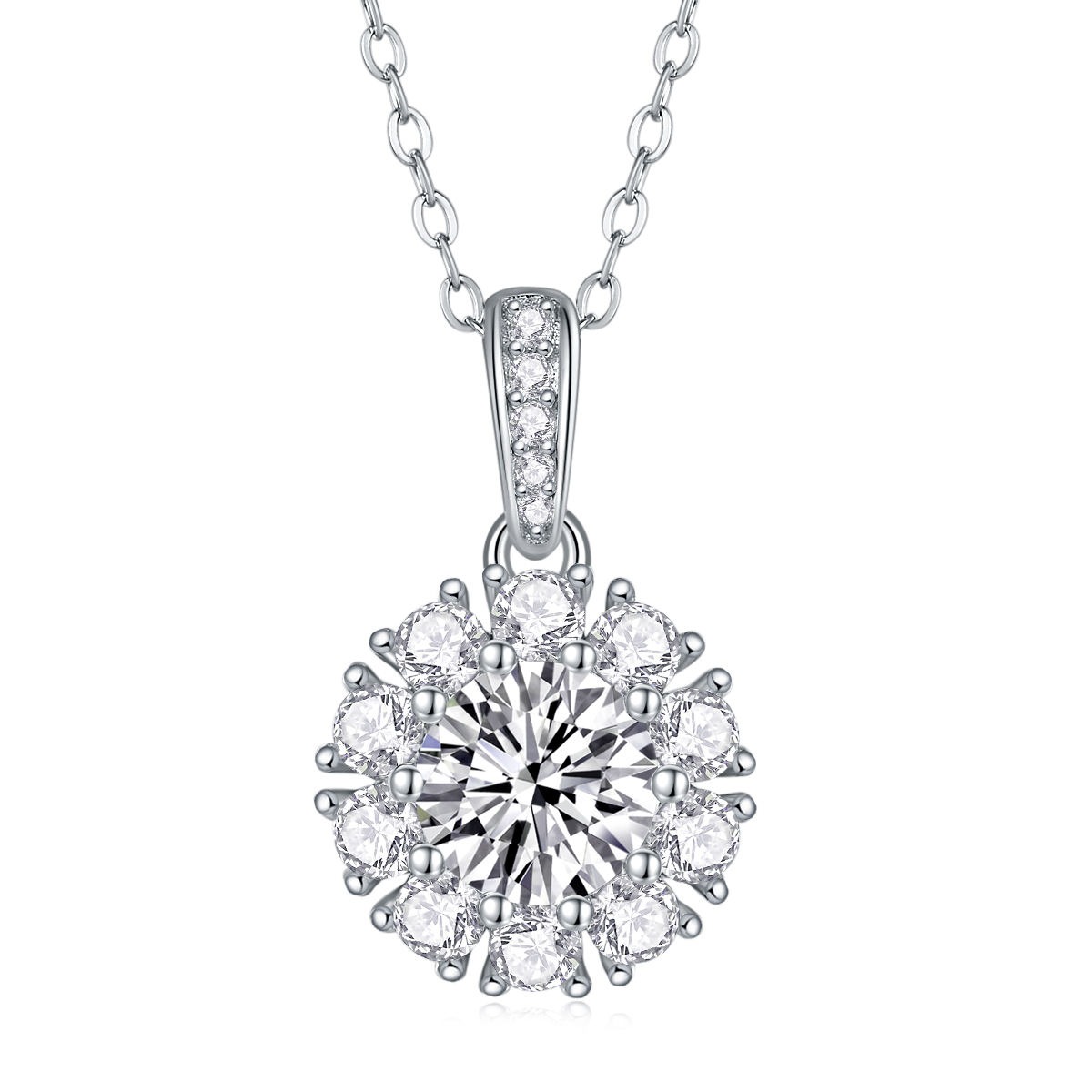 Moissanite Pendants Necklace Passes Diamond Iced Moissanite Pendant 925 Silver