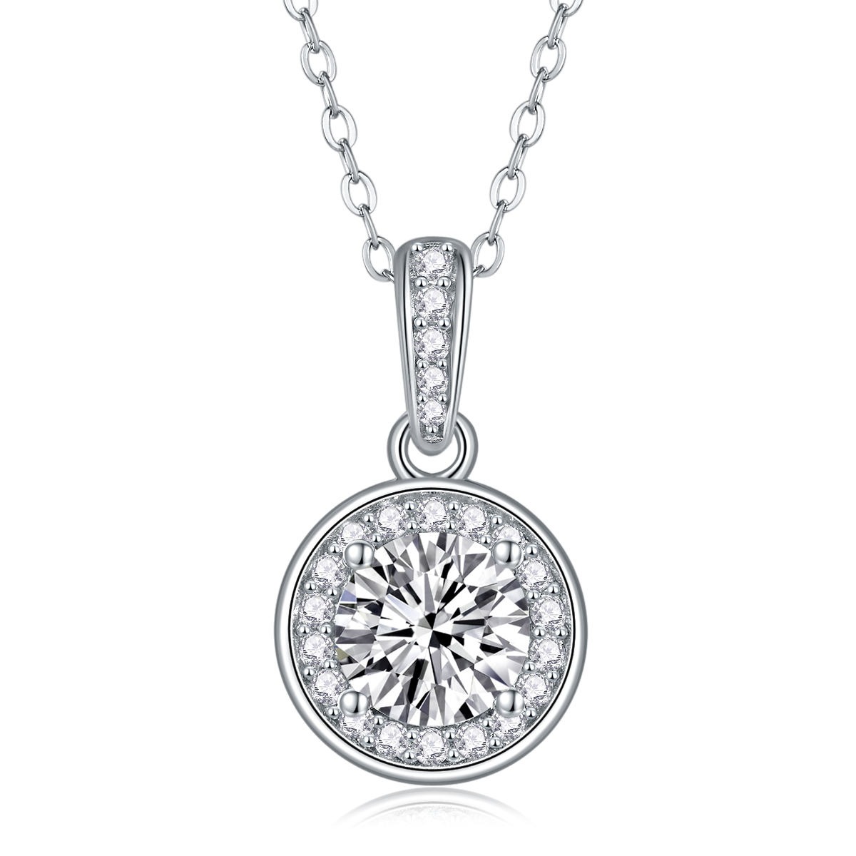 Custom Pendant Moissanite 925 Silver VVS Jewelry Tester Certificate Diamond Necklace 925 silver pendant necklace