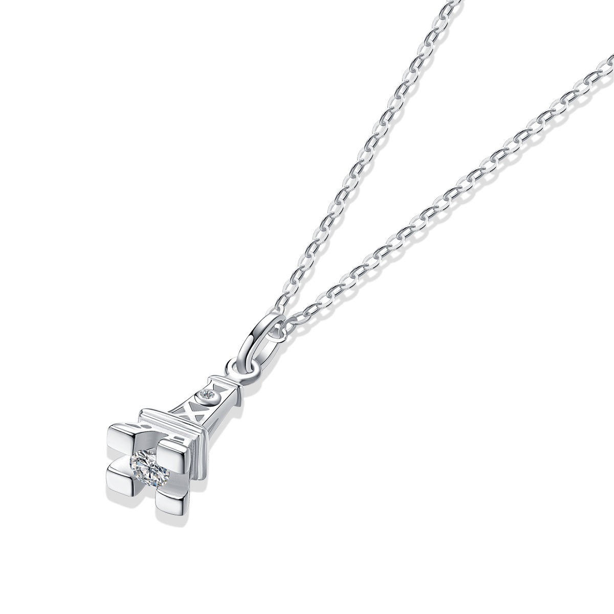Moissanite Necklace 925 Sterling Silver Fine Plated VVS Moissanite Necklaces - Image 2