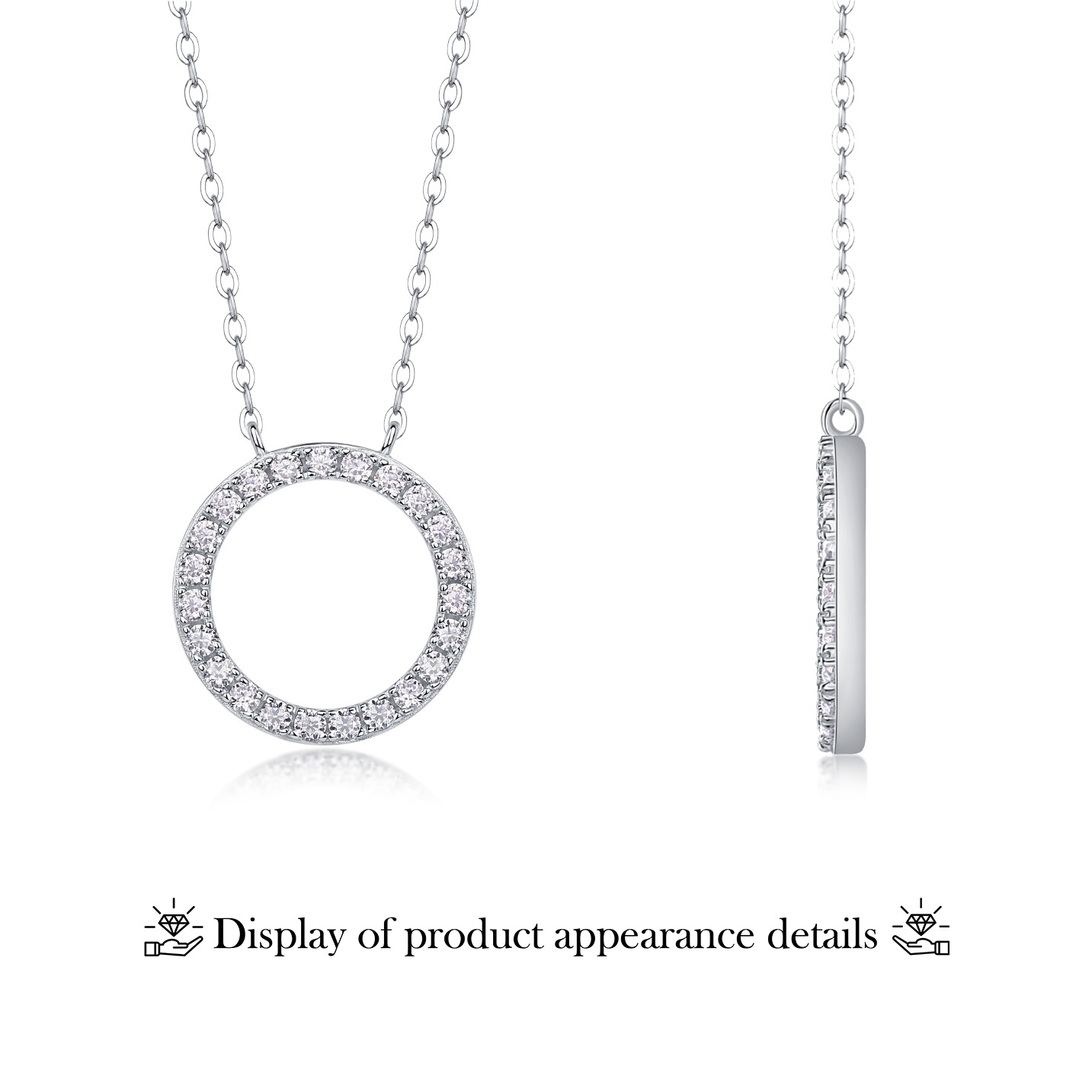 S925 Sterling Silver GRA certified VVS1 Diamond Moissanite Pendant Necklace - Image 4