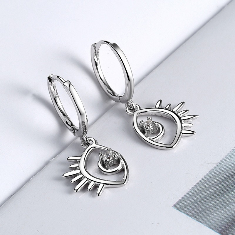 S925 Sterling Silver Stud Earrings Devil's Eye Earrings - Image 3