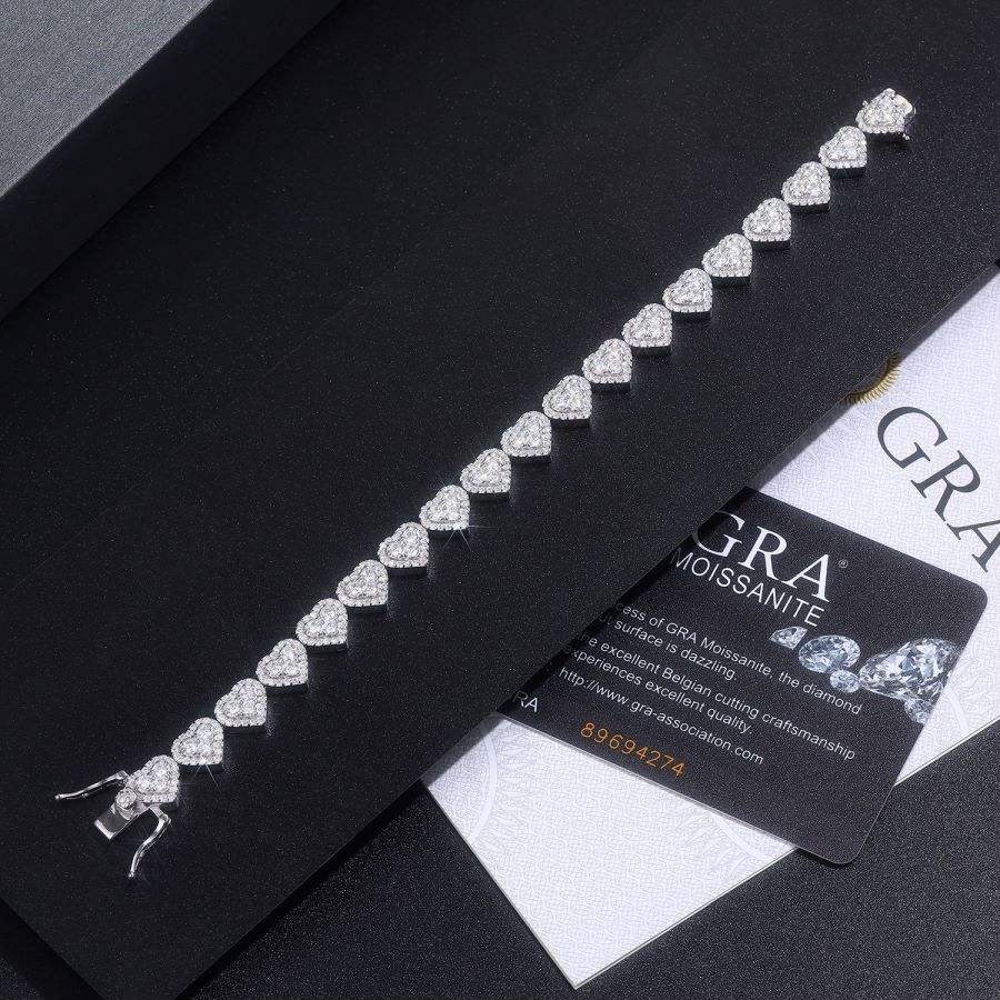 S925 11.73g Moissanite Tennis Bracelet, Perfect Gift for Birthdays, Suitable for Friends and Family, Men and Women - Image 4