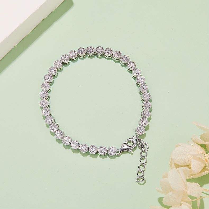 S925 Silver Moissanite Tennis Bracelet with 18K Gold Plating, D Color VVS1, Elegant Gift for Men & Women - Image 4