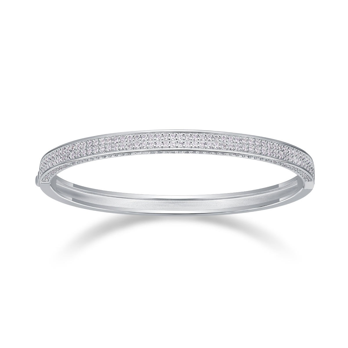 Moissanite High Quality White Gold Waterproof 925 Sterling Silver Halo Tennis Bracelet For women - Image 2