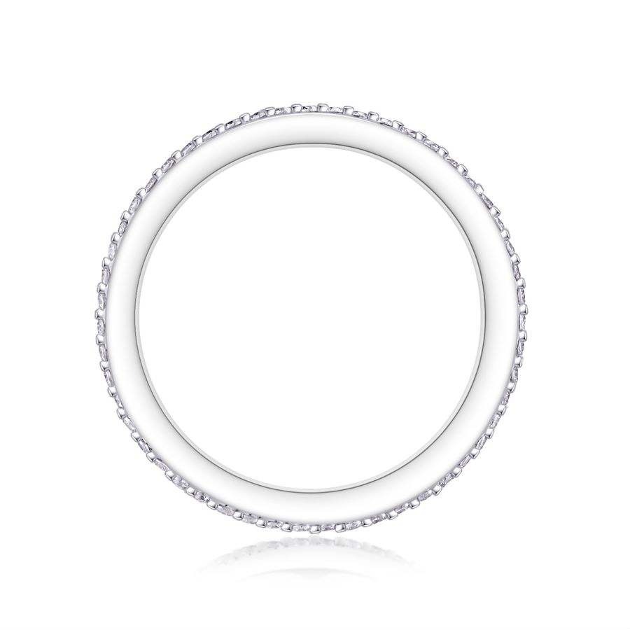 Moissanite Eternity Wedding Ring S925 Silver 18K White Gold Plated - Image 2