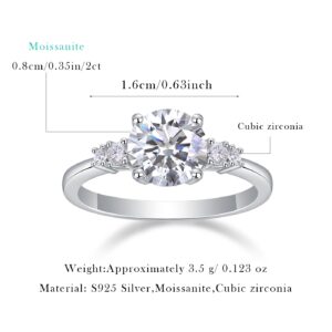 Wholesale 925 Sterling Silver 2ct Moissanite Engagement Ring Jewelry White Gold Ring With GRA